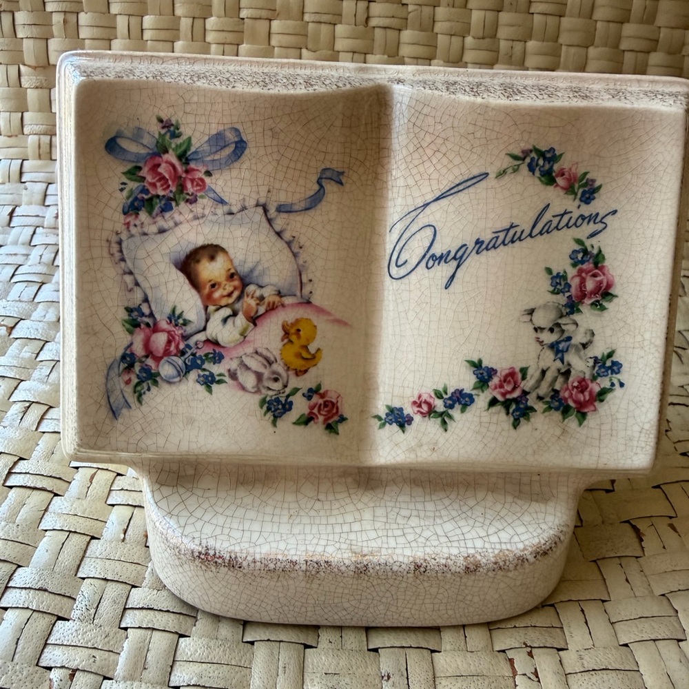 Vintage Royal Windsor Ceramic Congratulations planter